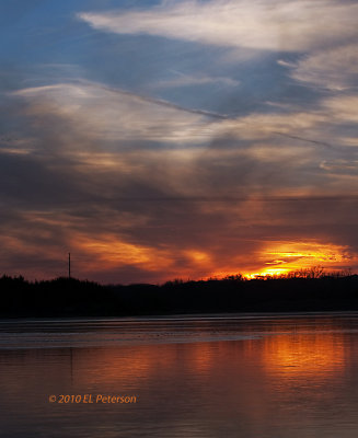 The sun sets early in the winter.