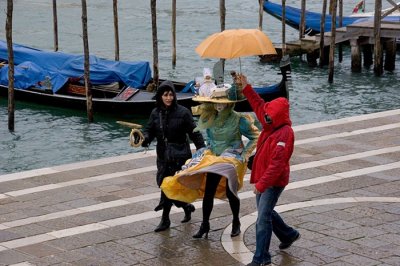 Rainy day in Venice Carnival