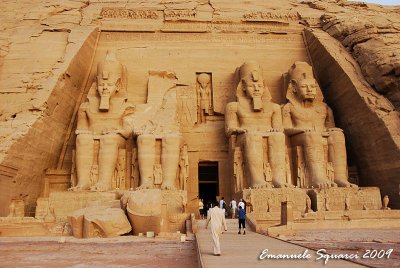 The statue to the left of entrance was damaged in an eartquake