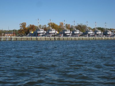 Navy Training Boats across the David Taylor