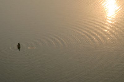 Sunrise over the Taedong, Pyongyang