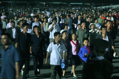 Crowds Leaving May Day Stadium after Arirang, P'yongyang