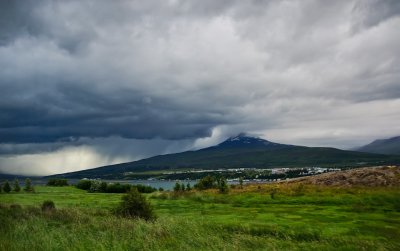 Storm Over Akureyri Northern Iceland - July 2009