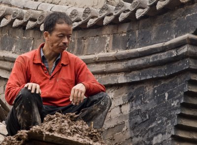 Worker Pingyao, China - September, 2007