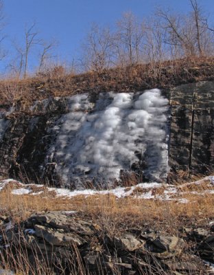 Frozen mini-waterfall