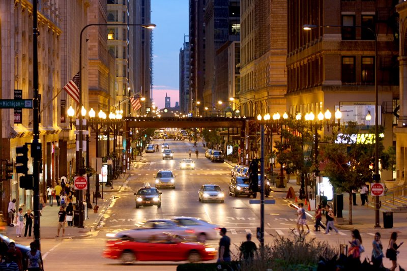 Twilight on Washington St.