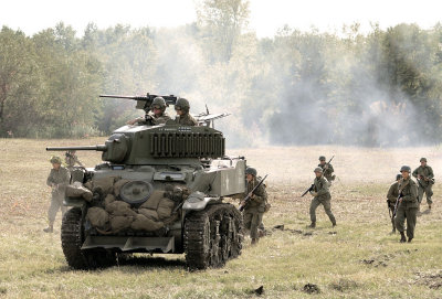 M5 Stuart providing cover