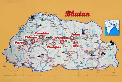 Map: Bhutan