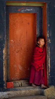 Young Monk at  Door