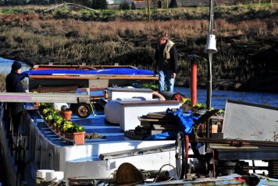 working on the houseboat