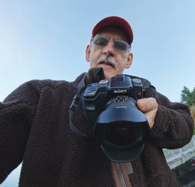 Self portrait  handheld with a fisheye lens.