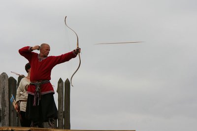 Shooting Archer and flying arrow