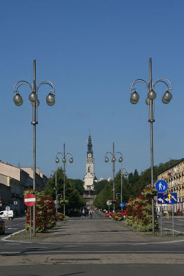 View of the Tower of Pauline Monastery of Jasna Góra from Aleja Najswietszej Maryi Panny