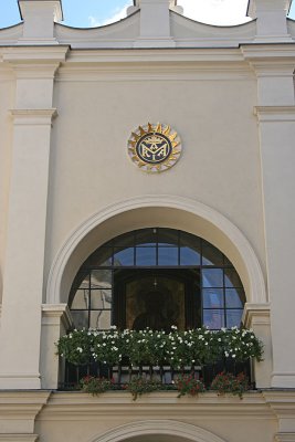 Over entrance into Chapel