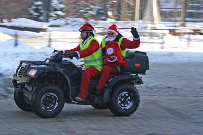 Waving Santa Claus on Quad