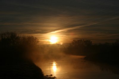 Sunrise with mist