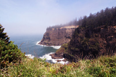 Cape Meares in fog 1