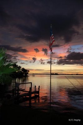 Flag over safe waters