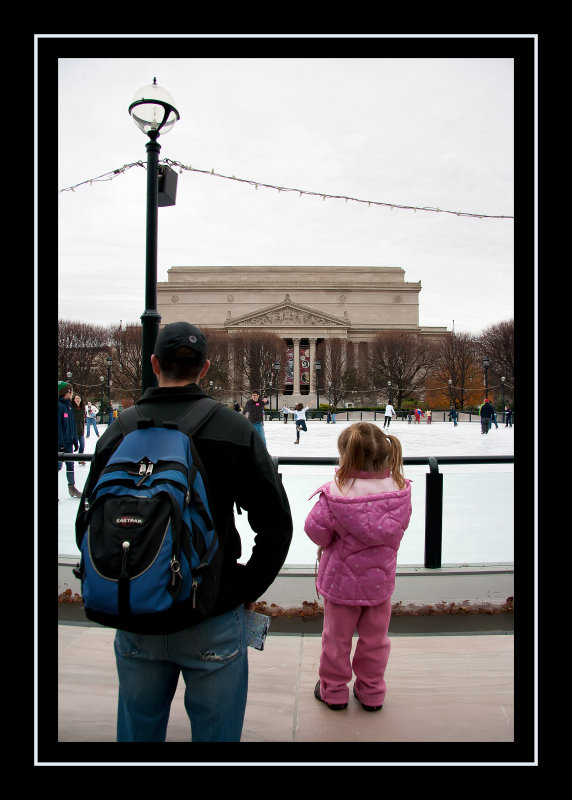 Watching the ice skaters