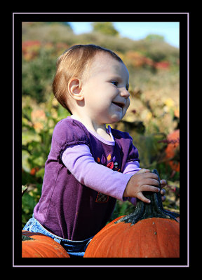 Having fun in the pumpkin patch