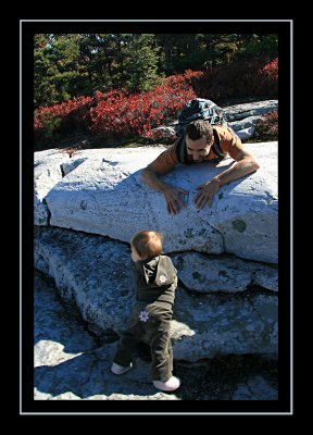 Brad recruiting a rock climber