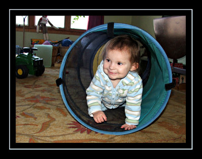 Norah loves the tunnel at Lisa's