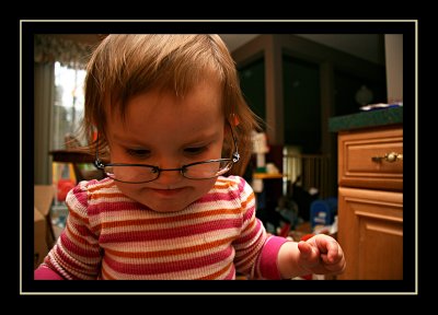 Making off with Daddy's glasses