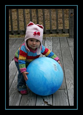 Norah and her big blue ball