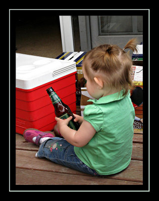 Beer bottles and boxes - a natural toddler toy