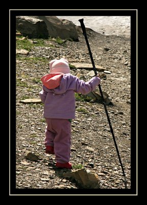 Norah Tries Out the Trekking Pole