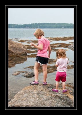 Emmy and Norah exploring