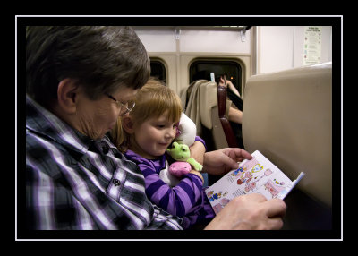 Reading a new book on the train ride home