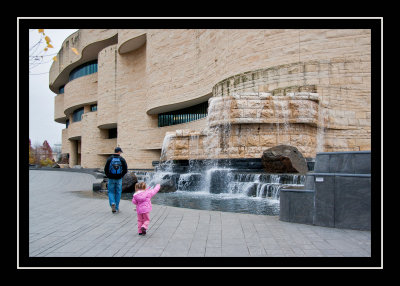 The fountains outside the Museum of the American Indian