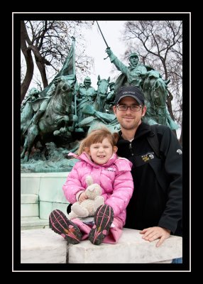 Steve and Norah in front of the cavalry statue