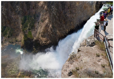 Visitors at Brink of Lower Falls