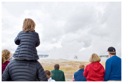 Steve and Norah watch Old Faithful erupt