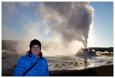 Kathy and Castle Geyser