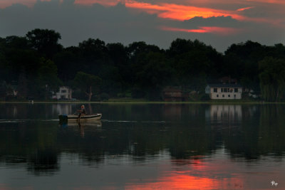 Fishing at dusk