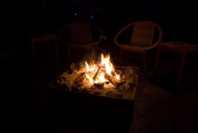 Bonfire at the Chiang Dao Nest, every night