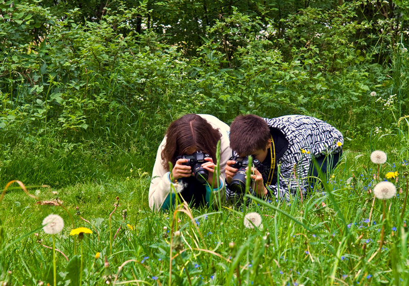 Young Photographers In Action