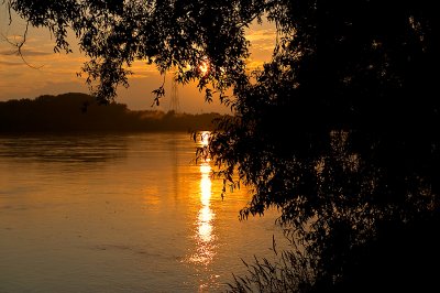 Summer Sunset At Wisla River