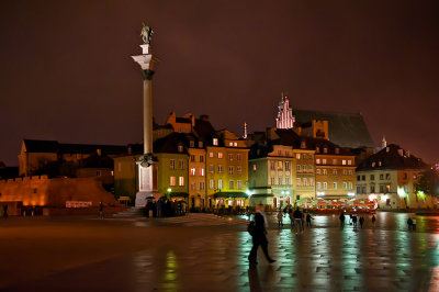 The Castle Square At Night & Rain