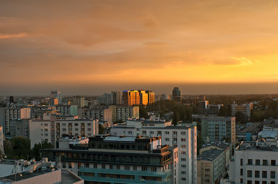 Golden Sky Over Warsaw