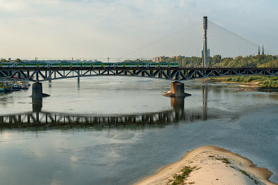 River, Bridge And Trains