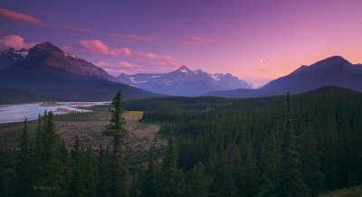 Moon and mountains