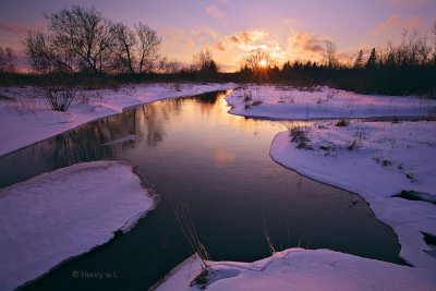 Winter Sunset on a small creek