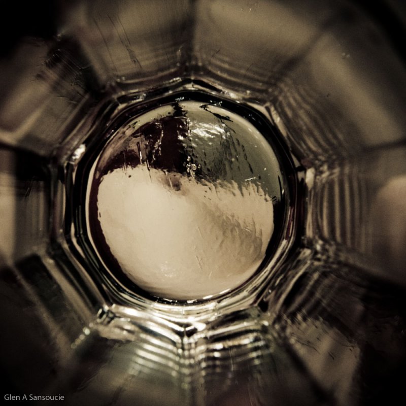 Through the drinking glass...