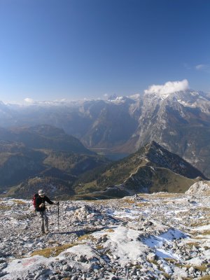 Aufstieg zum Hohen Brett Hintergrund Watzmann und Knigssee