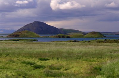 pseudocraters Myvatn lake and Vindbelgjarfjall