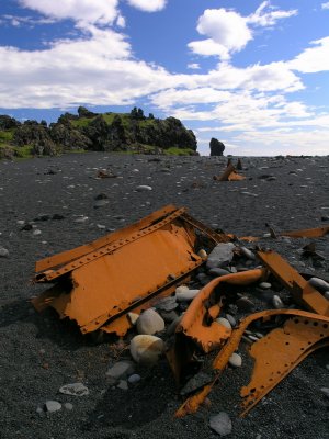 rusted metal from the English trawler Eding in Djpalnssandur